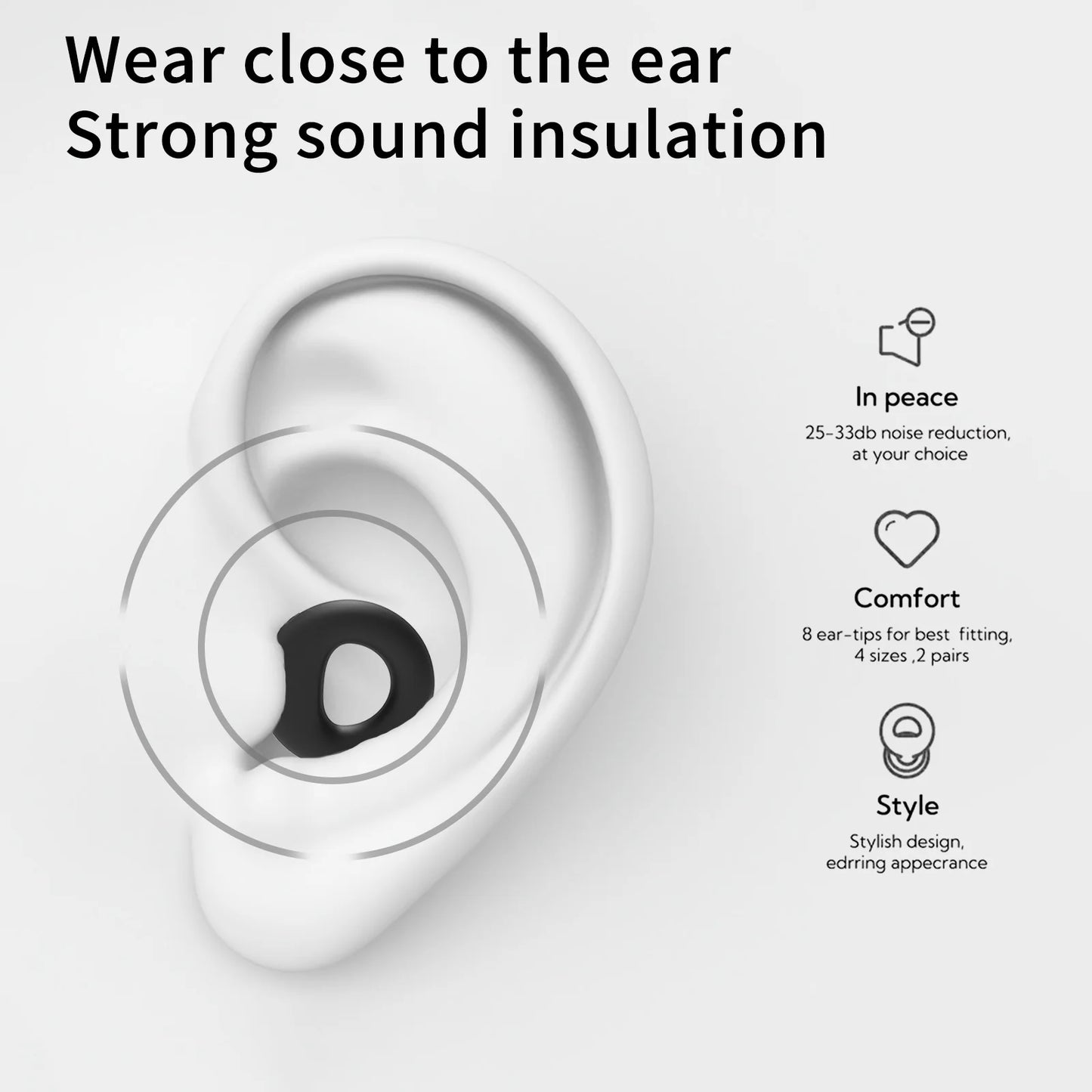 Noise Cancel Noise Silicone Earplugs