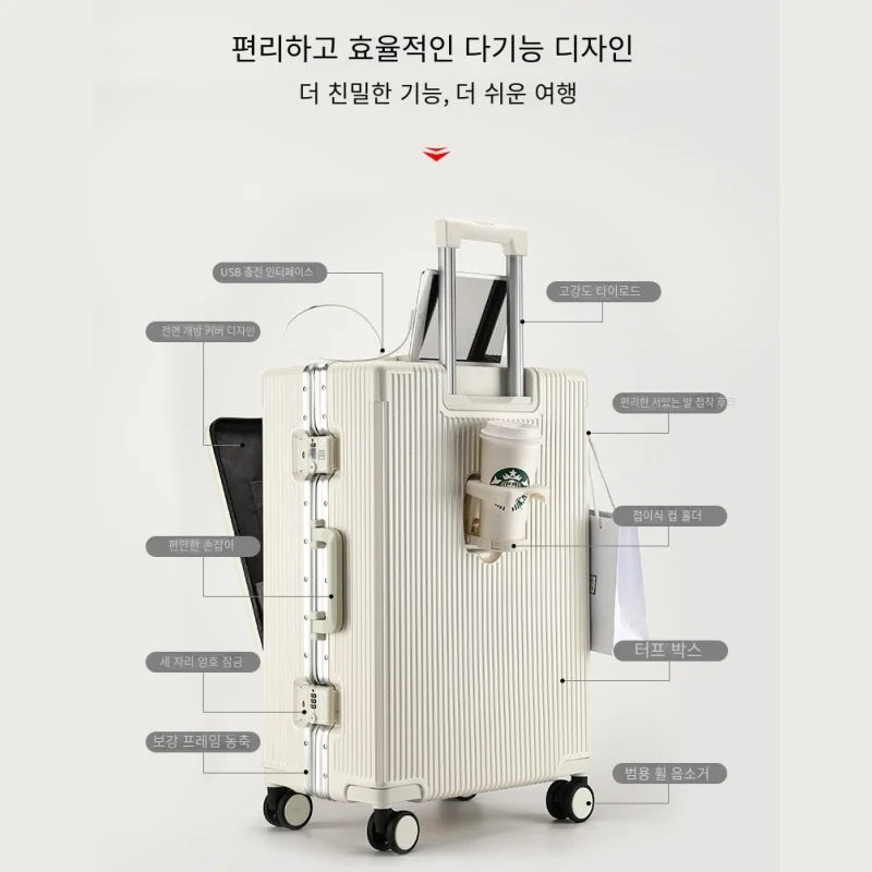 Aluminum Frame Trolley Case Carry-on Luggage