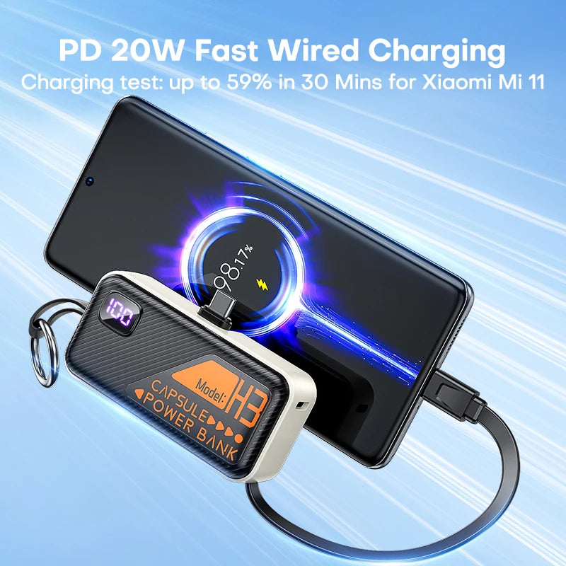 5000mah Built-in Cable PD 20W Portable Charger